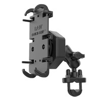 RAM Vibe-Safe Adapter &amp; Ball Kit with Quick-Grip XL Phone Holder &amp; U-Bolt Base - Short Arm from Ram Mounts