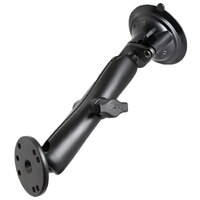 RAM® Twist-Lock™ Kit Suction Cup with Double Ball Mount with Round Plate - Long Arm