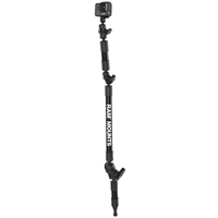 RAM Go Pro Adapter Kit with Tough-Pole 36&quot; Camera Mount with Spline Post &amp; B size Short Double Socket Arm