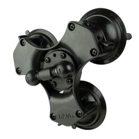 RAM® Twist-Lock™ Triple Suction Cup Double Ball Base B Size