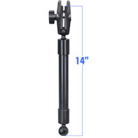 RAM® 14&quot; PVC Pipe Extension with Ball Ends &amp; Double Socket Arm