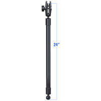 RAM® 24&quot; PVC Pipe Extension with Ball Ends &amp; Double Socket Arm