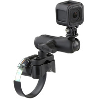 RAM Go Pro Adapter Kit for ATV/UTV via Clamp Strap Roll Bar Mount with Medium Arm- Ram Mounts